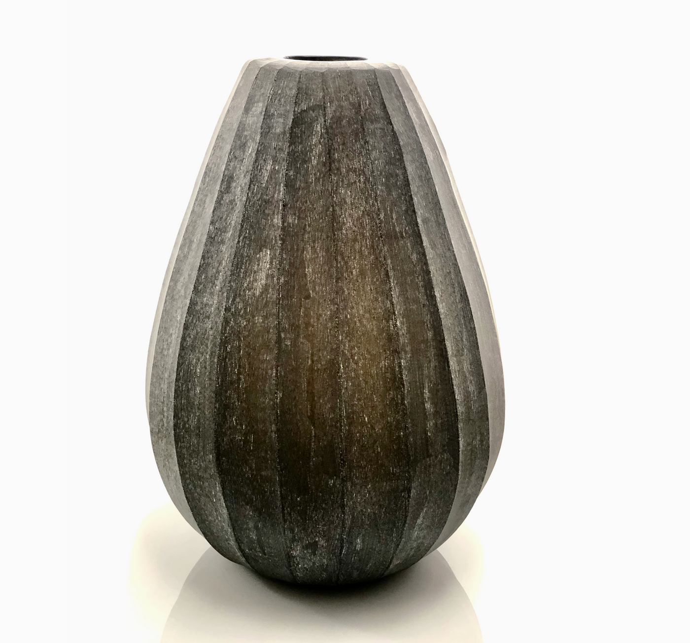 VASE ROUND SMOKE CUT STONE FINISH (Available in 2 Sizes)