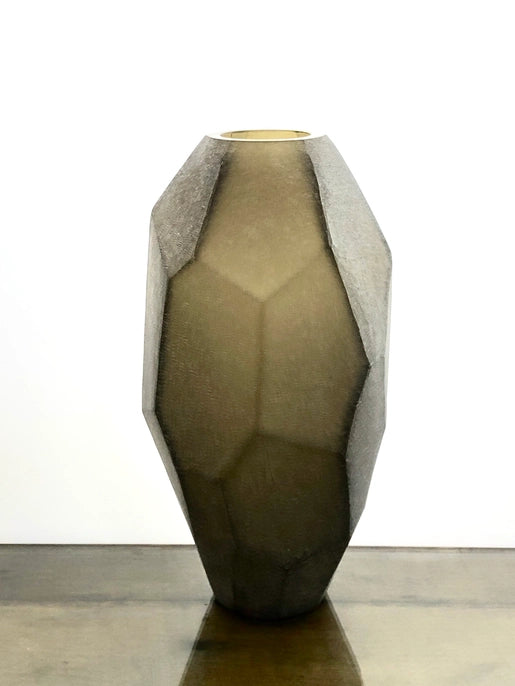 VASE GLASS SMOKE BROWN