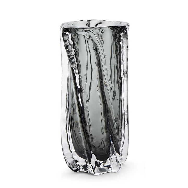 VASE SMOKE CLEAR ART GLASS