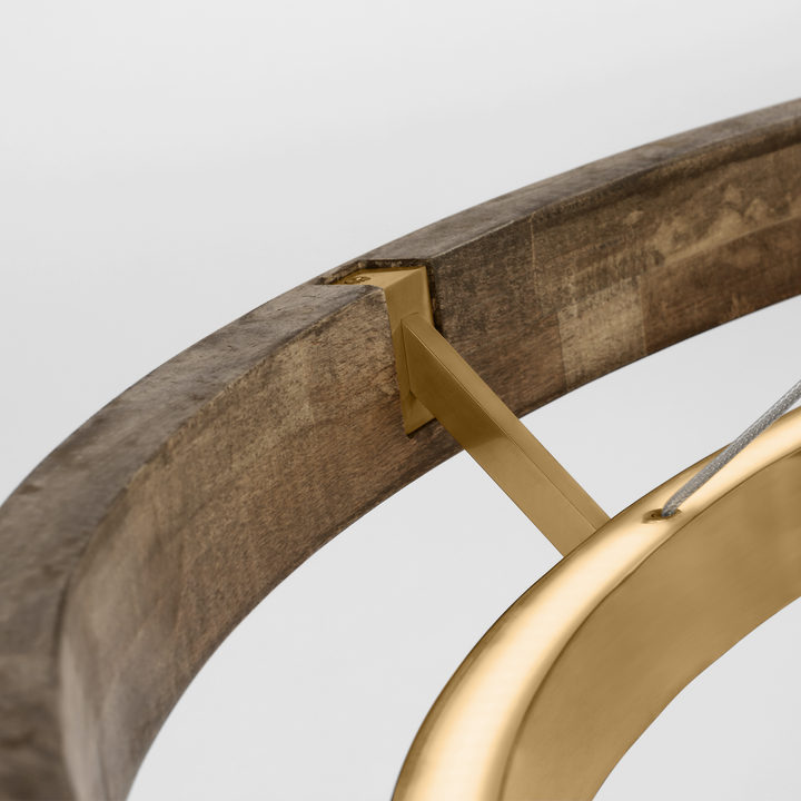 CHANDELIER GRACE 48 BRASS/OAK