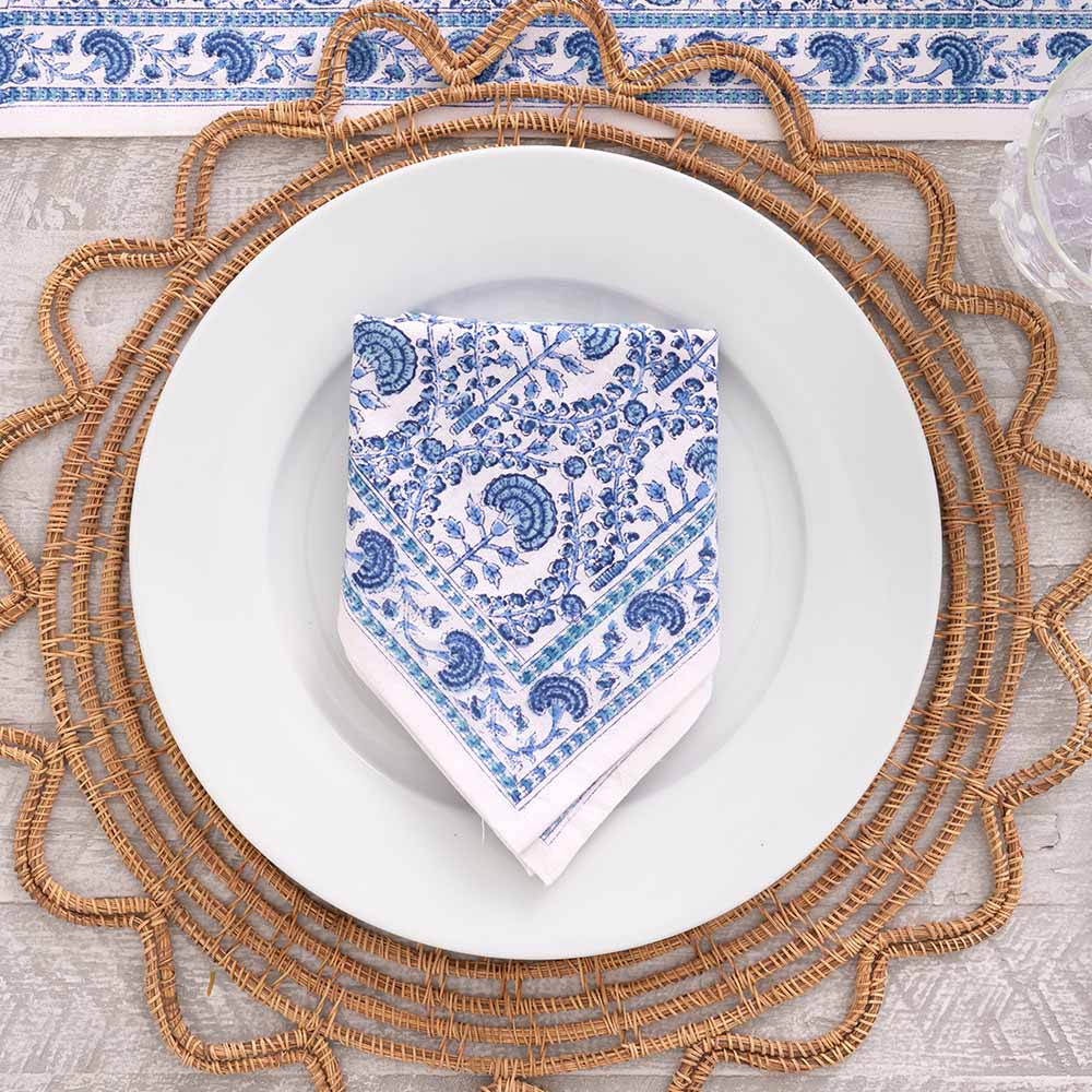 NAPKIN CAROLINE BLUE #74241