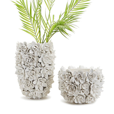 VASE WHITE SUCCULENTS (Available in 2 Sizes)