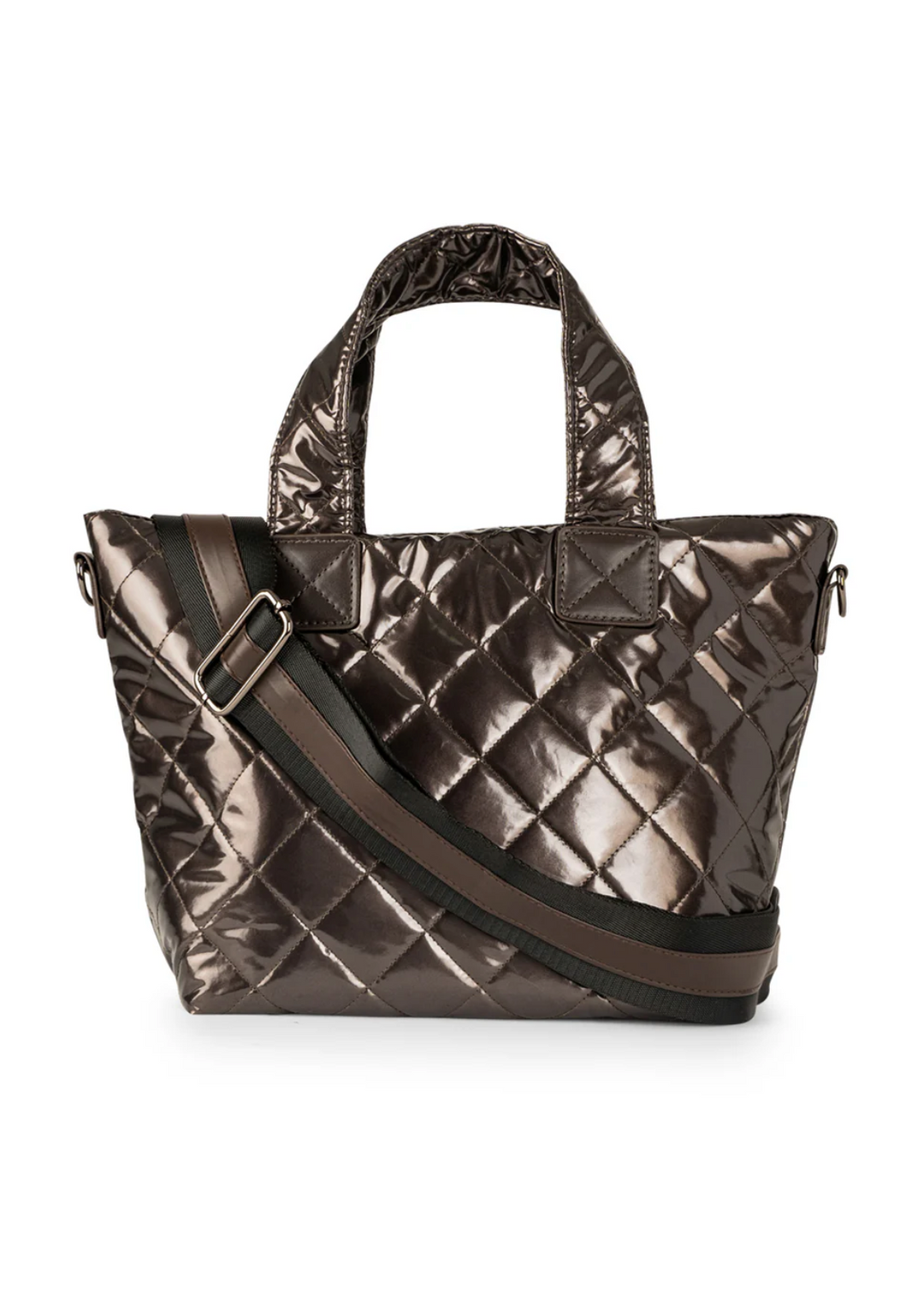 TOTE MINI QUILTED CHARCOAL SHINE #74573