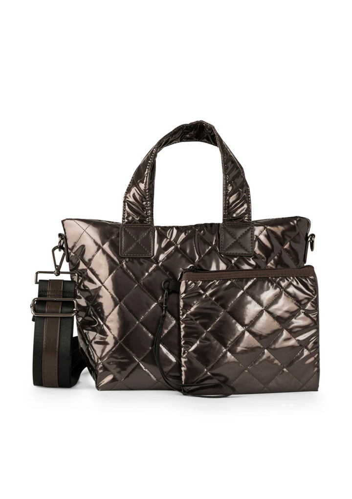 TOTE MINI QUILTED CHARCOAL SHINE #74573