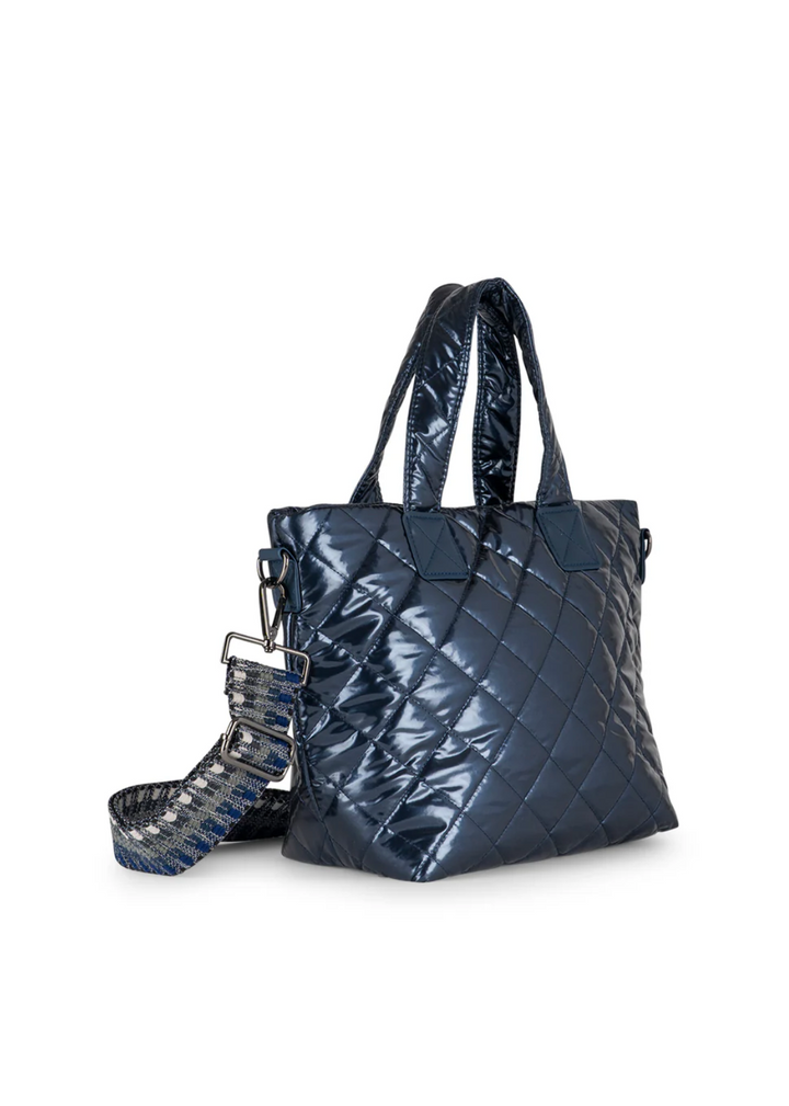 TOTE MINI QUILTED NAVY SHINE #74589