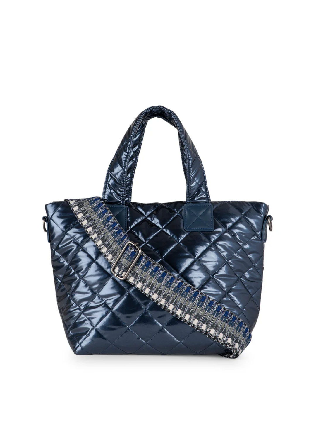 TOTE MINI QUILTED NAVY SHINE #74589