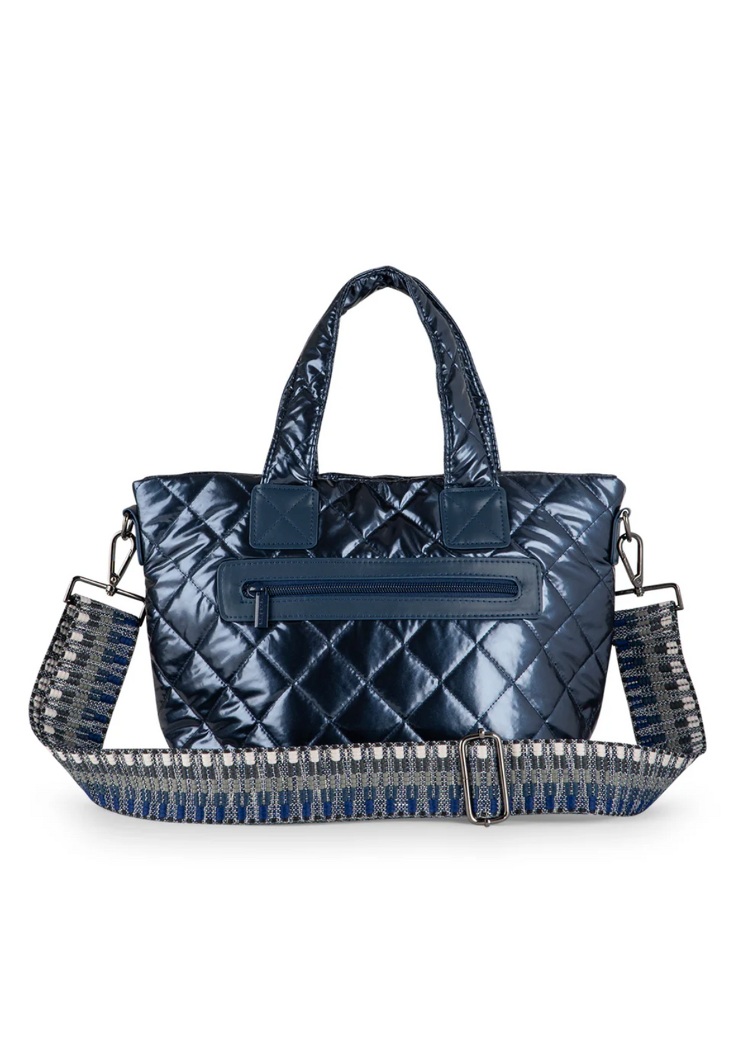 TOTE MINI QUILTED NAVY SHINE #74589