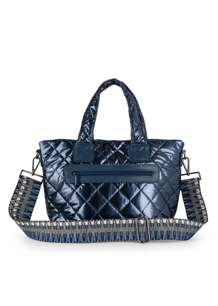 TOTE MINI QUILTED NAVY SHINE #74589