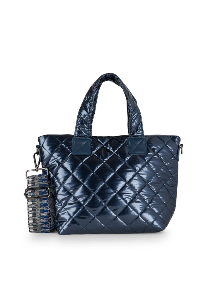 TOTE MINI QUILTED NAVY SHINE #74589