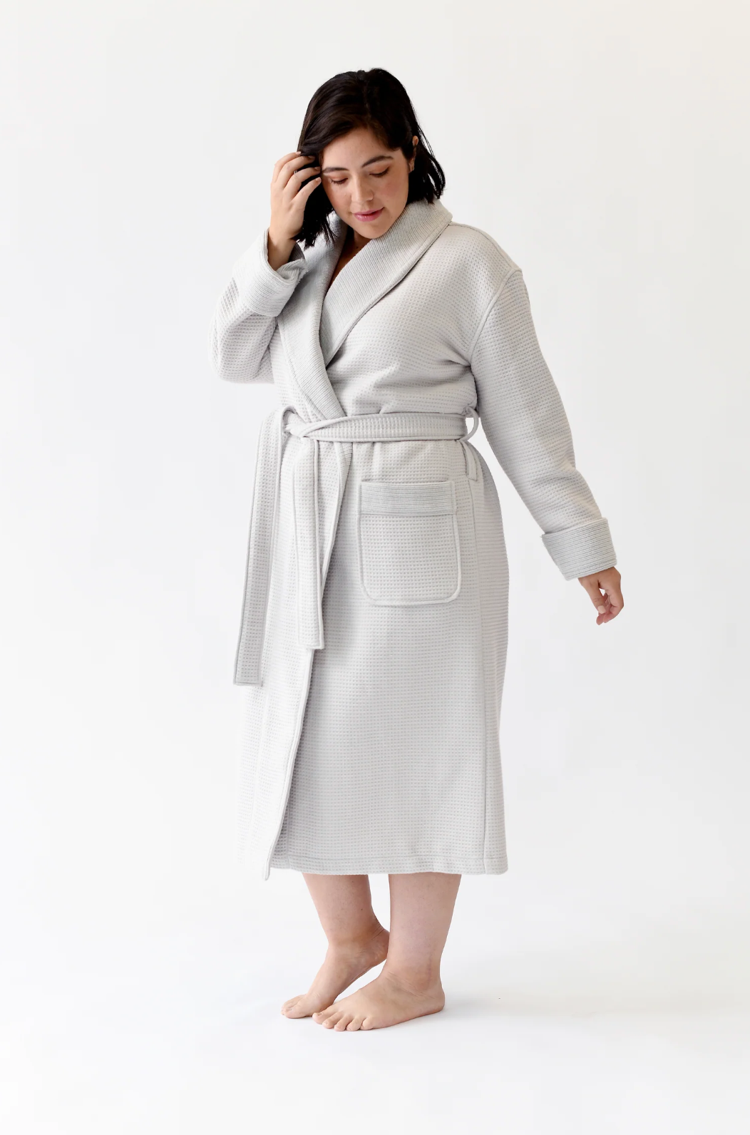 ROBE WAFFLE LIGHT GREY