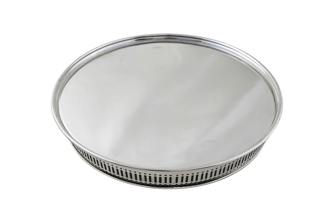TRAY ROUND GALLERY SILVER #74776