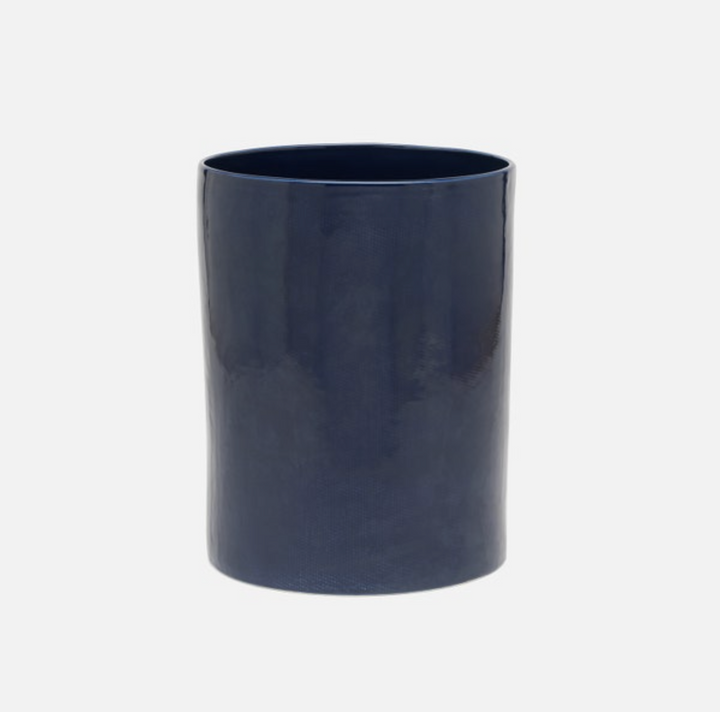 BATH COLLECTION NAVY BURLAP CERAMIC