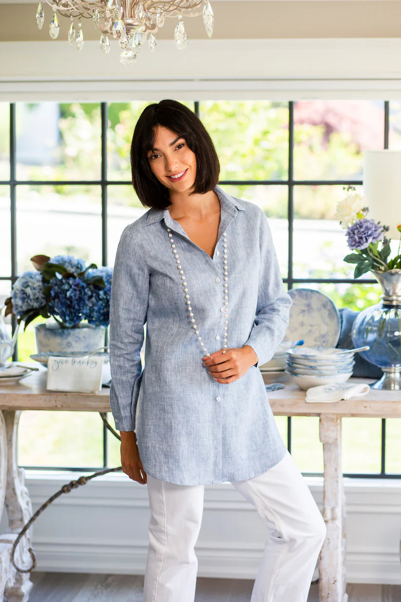TUNIC LINEN BLUE CHAMBRAY