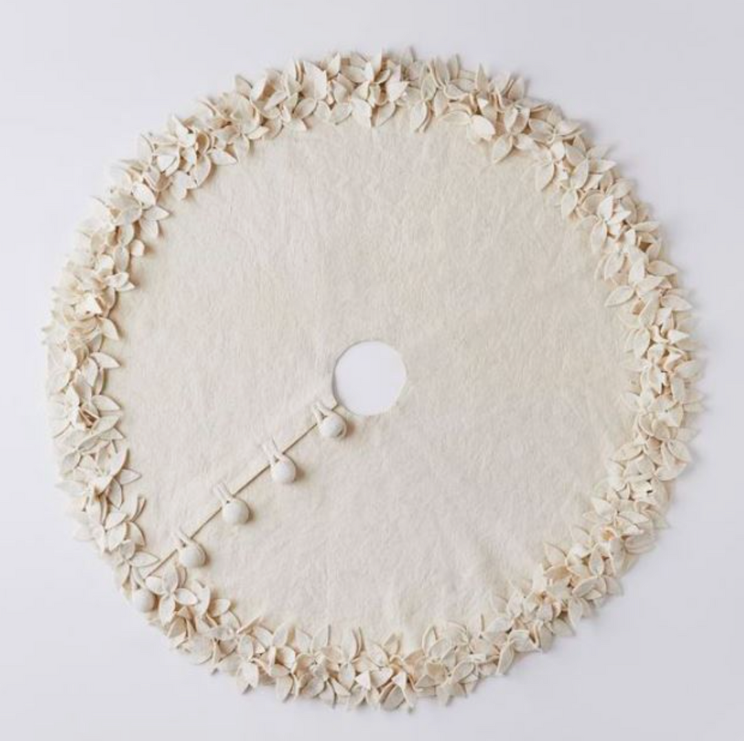 TREE SKIRT CHRISTMAS FLOWERS