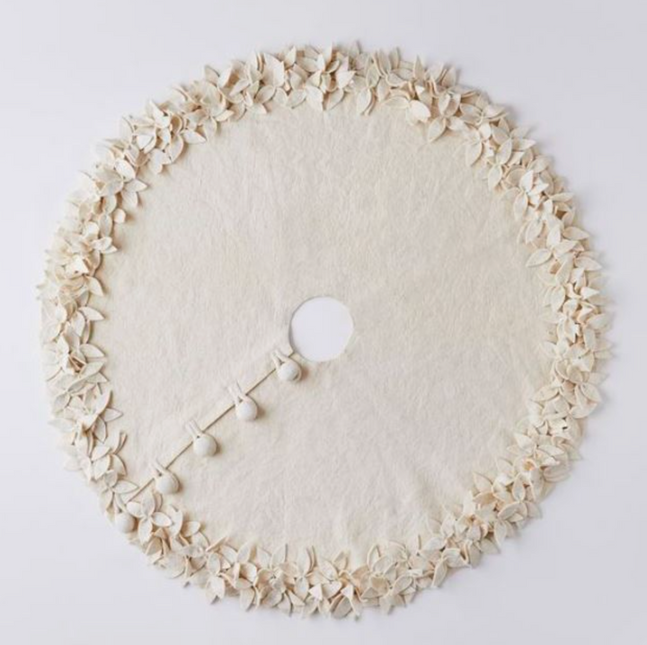 TREE SKIRT CHRISTMAS FLOWERS