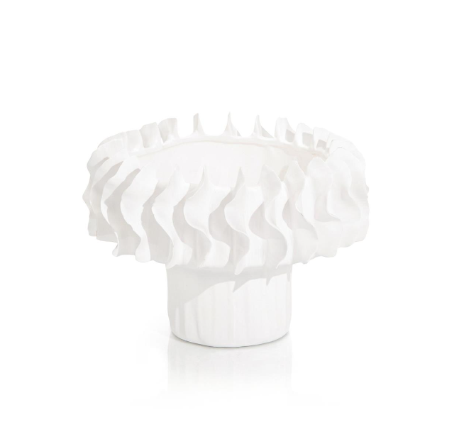 SCULPTURE WHITE SCALLOPED RIM (Available in 2 Sizes)