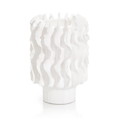 SCULPTURE WHITE SCALLOPED RIM (Available in 2 Sizes)