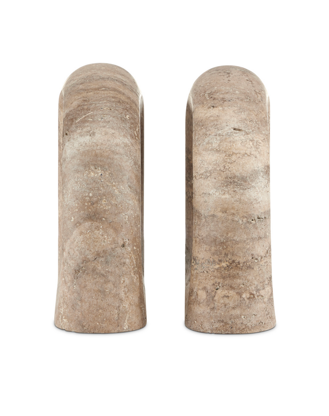 BOOKENDS TITANIUM TRAVERTINE SET/2