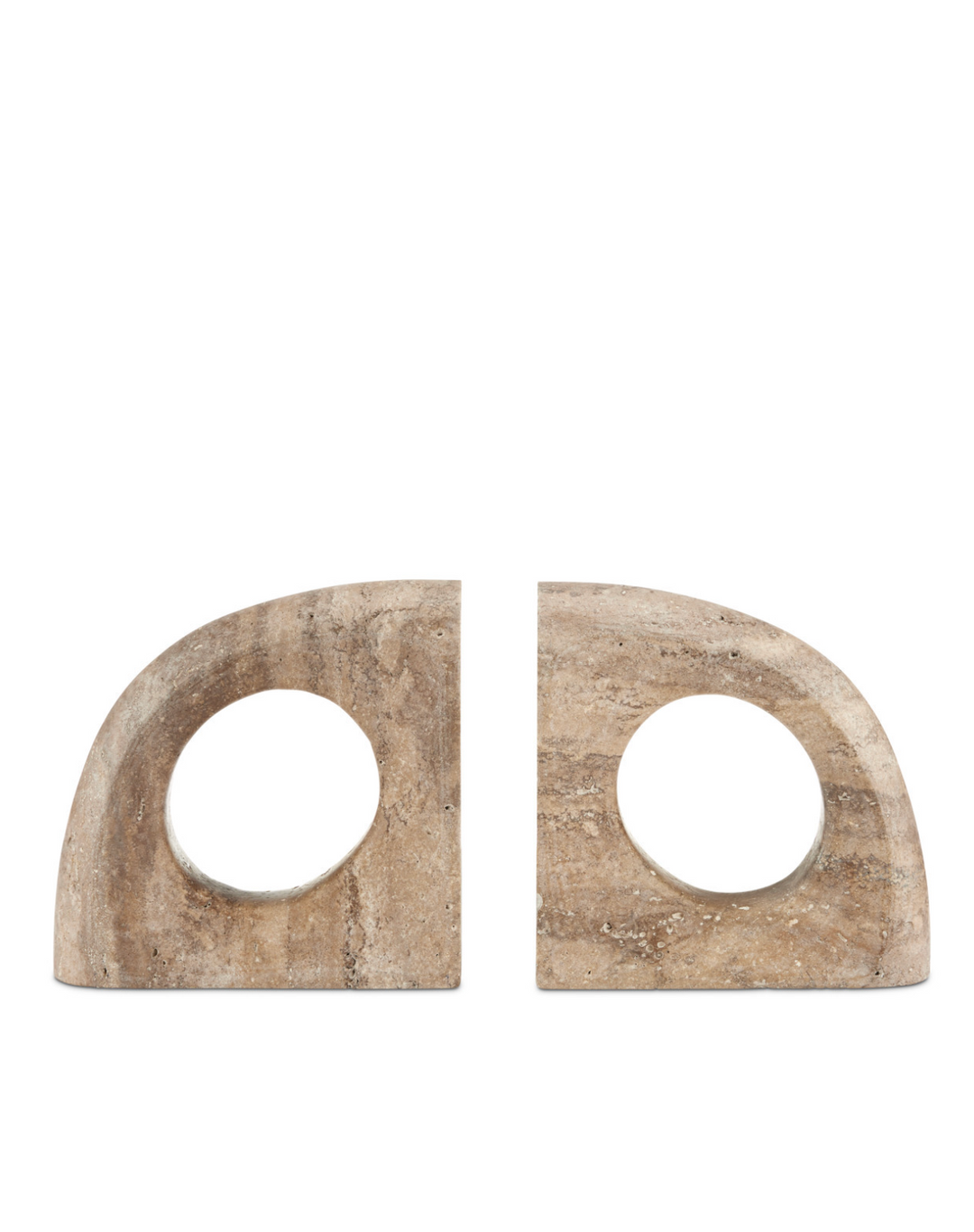 BOOKENDS TITANIUM TRAVERTINE SET/2