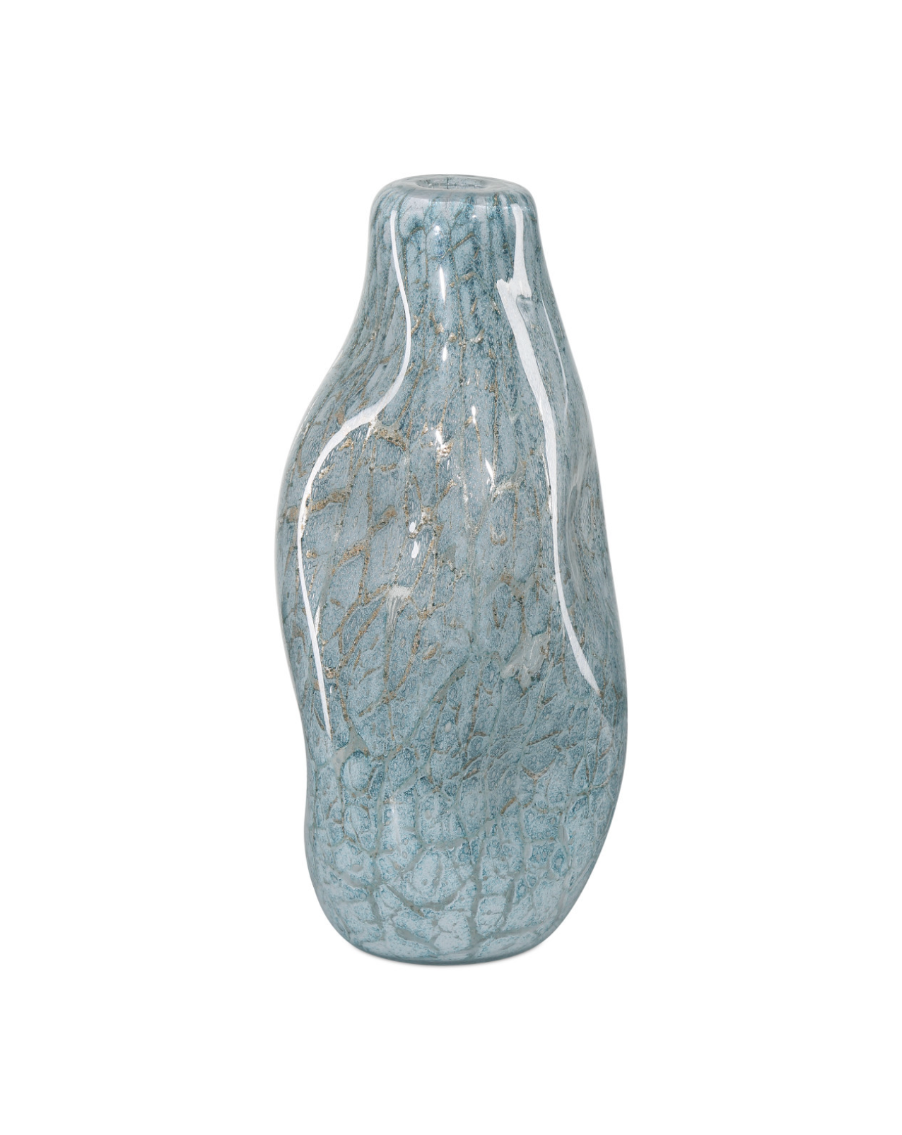 VASE PALE BLUE/GOLD