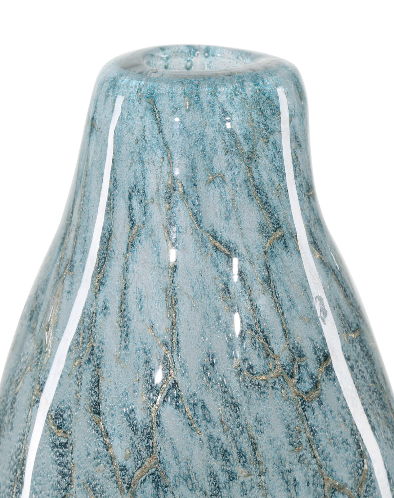 VASE PALE BLUE/GOLD