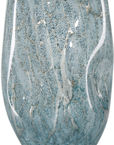 VASE PALE BLUE/GOLD