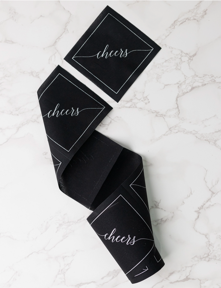 COCKTAIL NAPKIN ROLL CHEERS