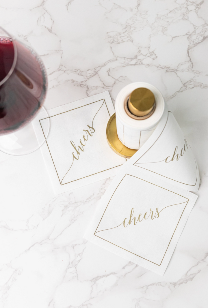 COCKTAIL NAPKIN ROLL CHEERS