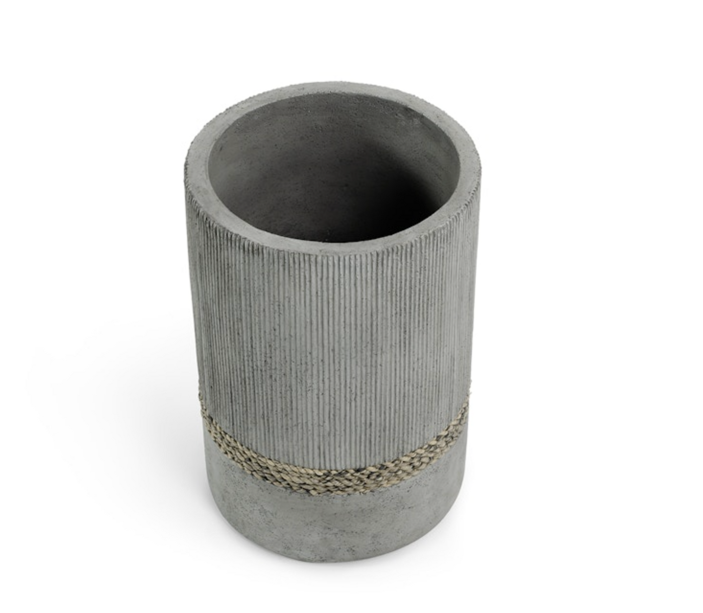 VASE GREY STONE WITH ROPE