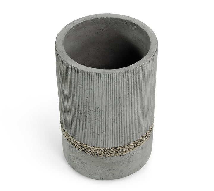 VASE GREY STONE WITH ROPE #75198