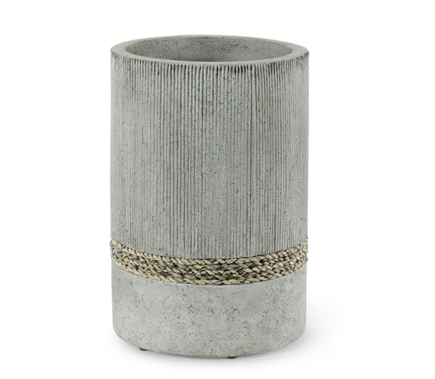 VASE GREY STONE WITH ROPE