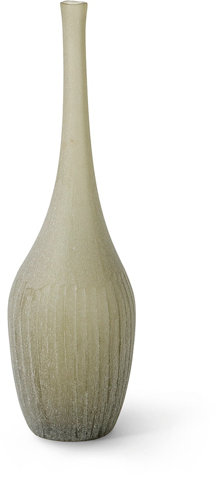 VASE GLASS TAUPE NECK