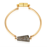 BRACELET GOLD WITH PAVE CONE