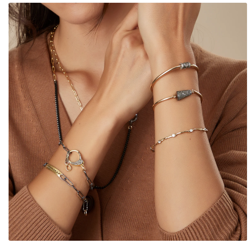 BRACELET GOLD WITH PAVE CONE #75239