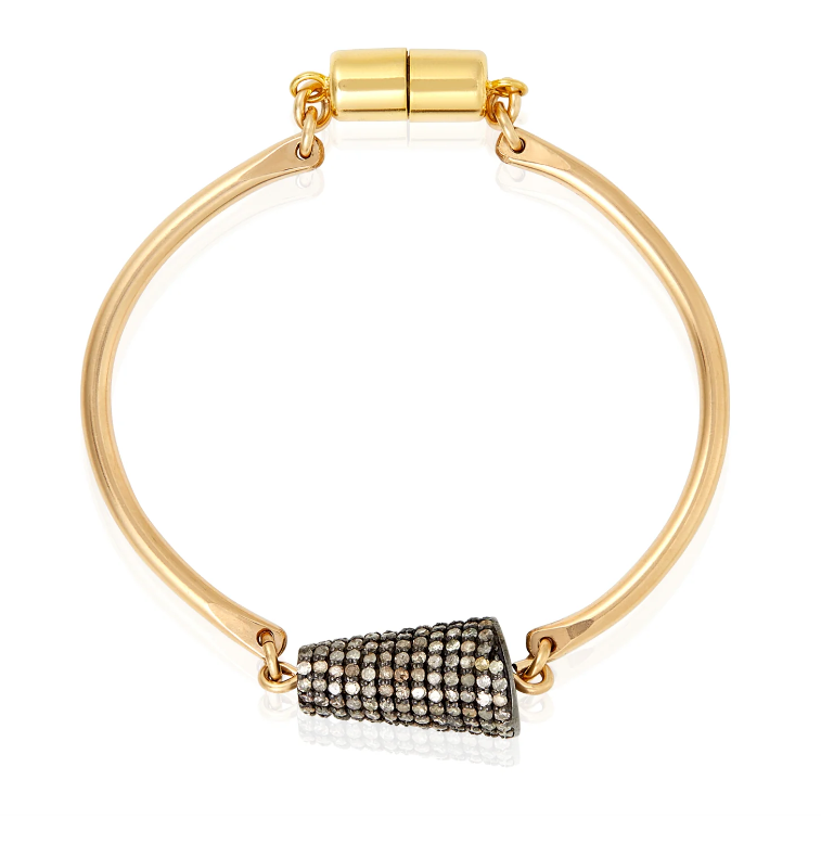 MABEL CHONG BRACELET GOLD WITH PAVE CONE