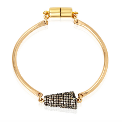 MABEL CHONG BRACELET GOLD WITH PAVE CONE