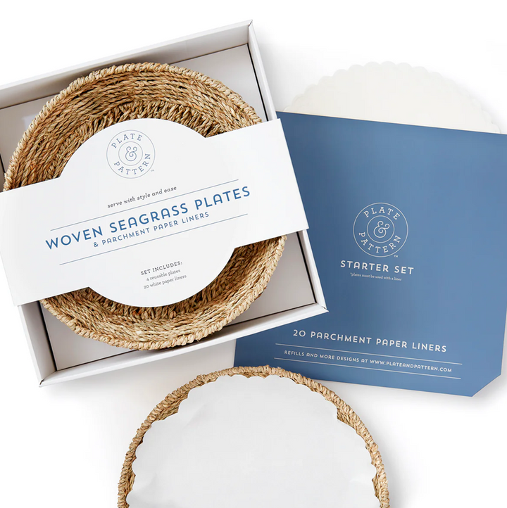 BOXED PLATES WOVEN SEAGRASS - SET OF 4 #75291