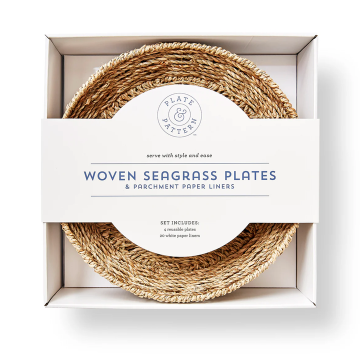 BOXED PLATES WOVEN SEAGRASS - SET OF 4 #75291
