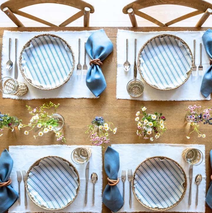 LINERS (PLATE) BLUE STRIPES - SET OF 50 #75292