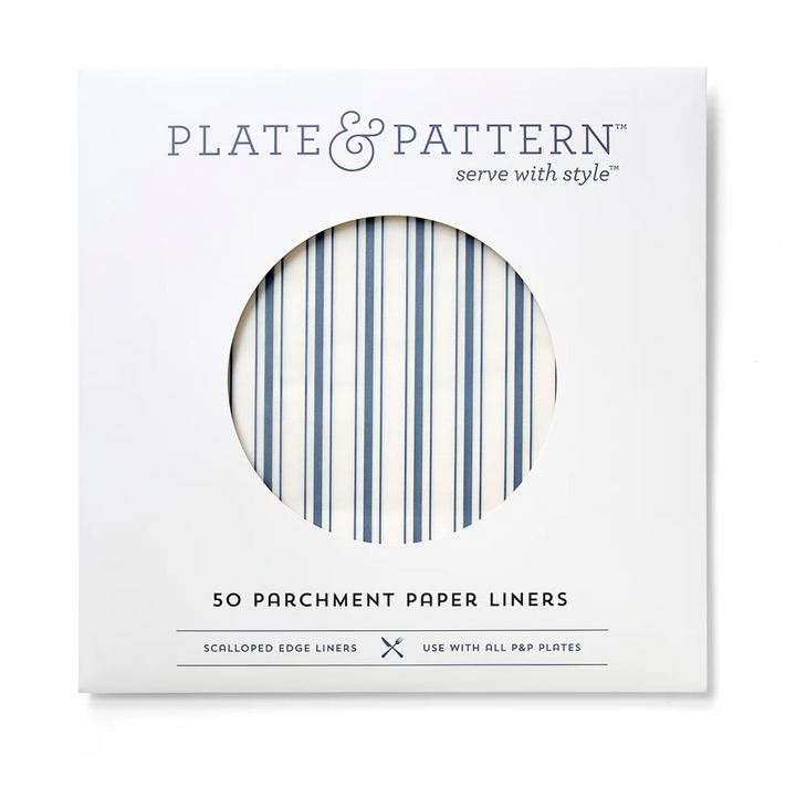 LINERS (PLATE) BLUE STRIPES - SET OF 50 #75292