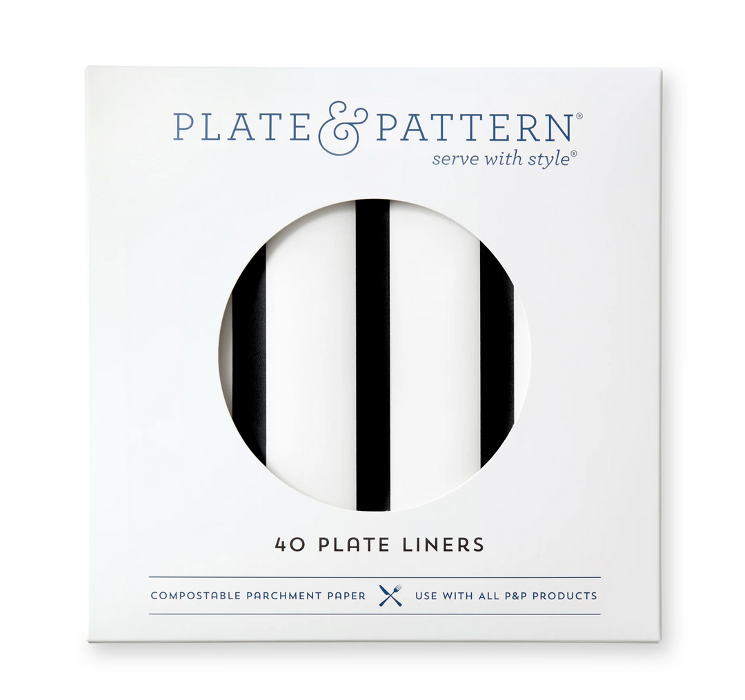 LINERS (PLATE) BLACK STRIPE - SET OF 40 #75294