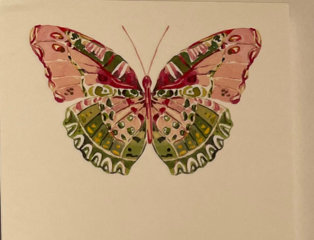 NOTEPAD SLIM PINK GREEN BUTTERFLY #75357