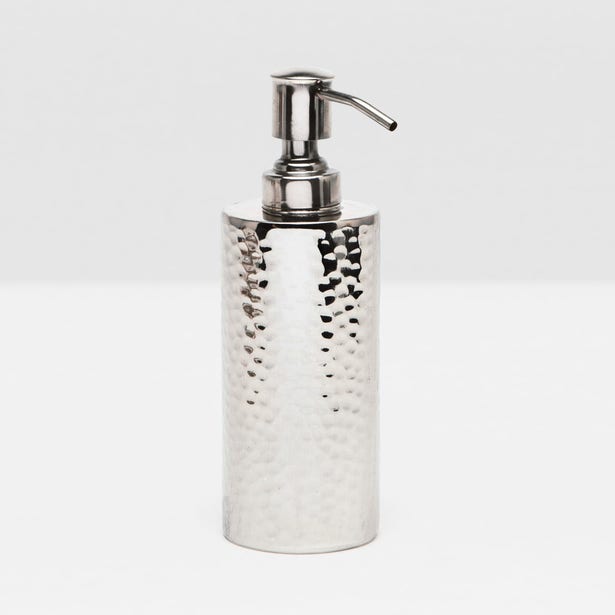 BATH COLLECTION SHINY NICKEL HAMMERED METAL