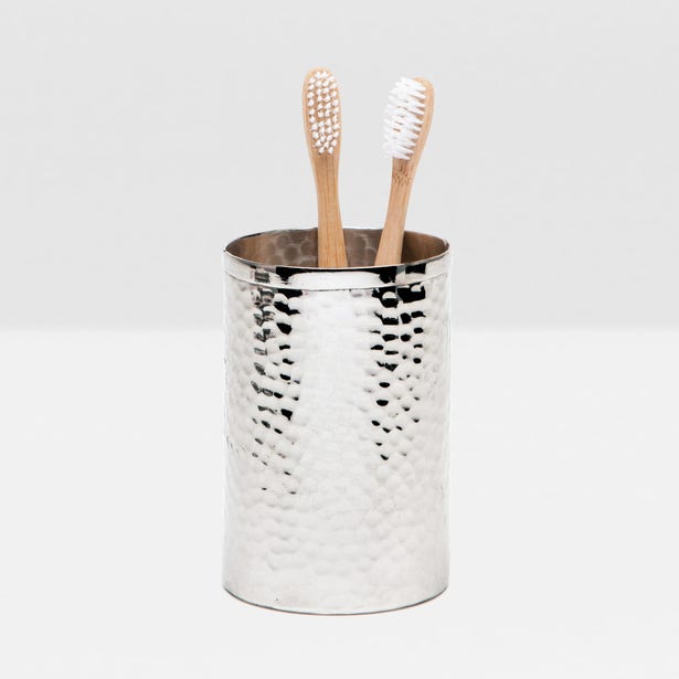 BATH COLLECTION SHINY NICKEL HAMMERED METAL