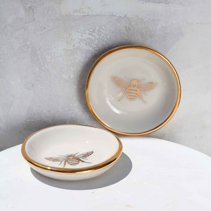 RING DISH GOLD BEE WHITE #75456