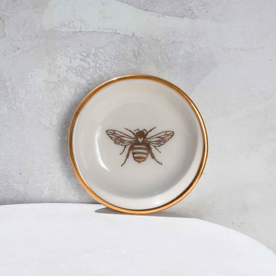 RING DISH GOLD BEE WHITE