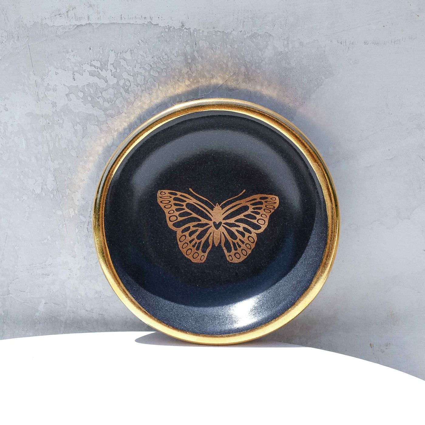 RING DISH GOLD BUTTERFLY BLACK