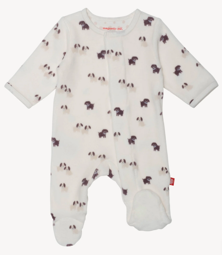 FOOTIE VELOUR PUPPY LOVE