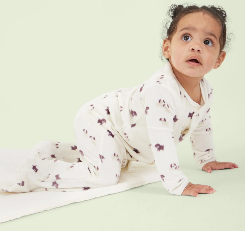 FOOTIE VELOUR PUPPY LOVE