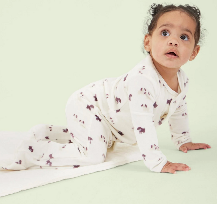 FOOTIE VELOUR PUPPY LOVE